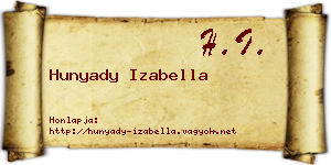 Hunyady Izabella névjegykártya
